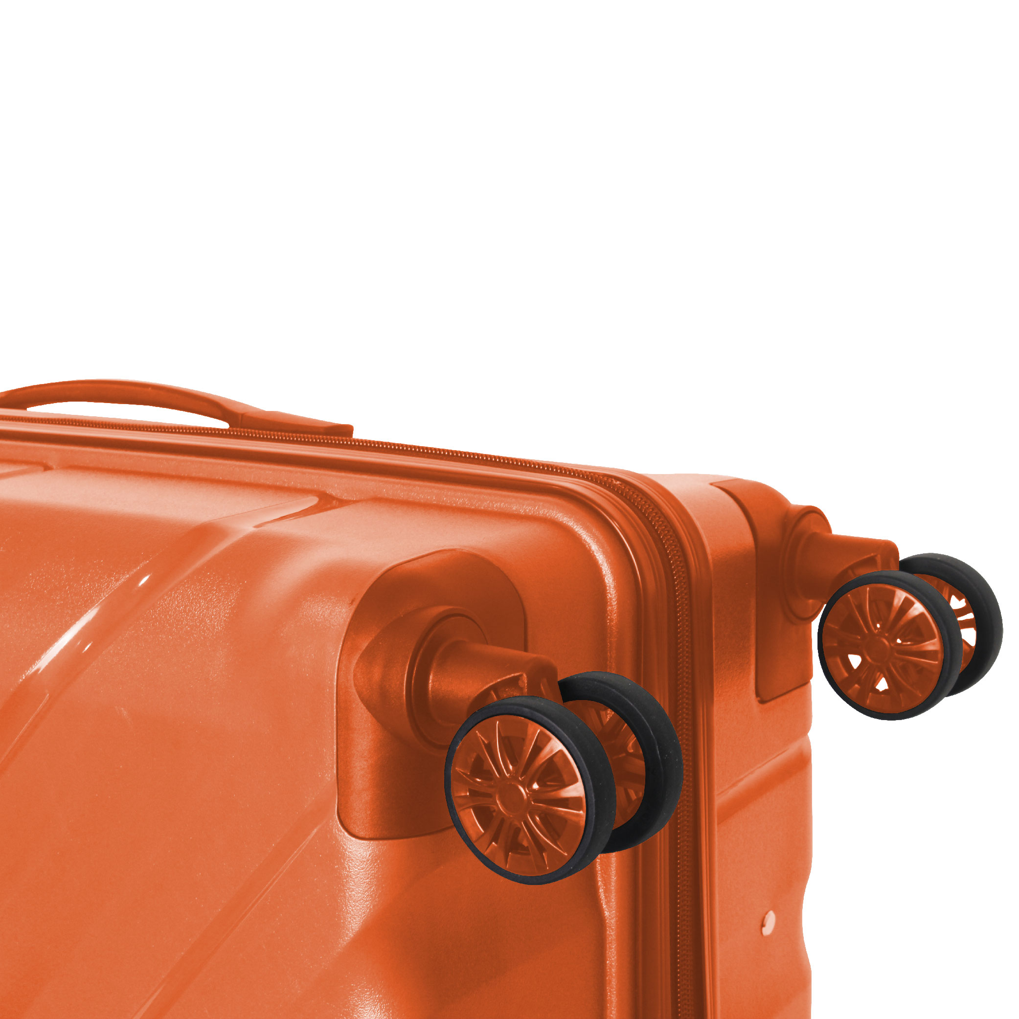 3-Piece Luggage Sets (20", 24", 28"), Suitcase With Wheels, Hardside Suitcase With Four Spinner Wheels And Scratch-Resistant Surface, Orange_voghion.com